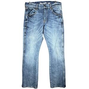 Wrangler Retro Slim Boot Mens‎ 30 Blue Medium Wash Jeans Western Cowboy
